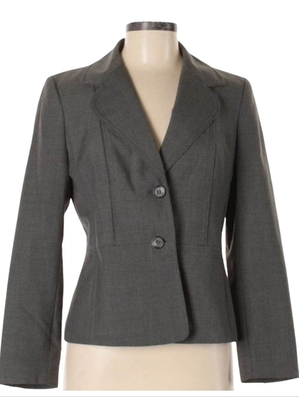 Ann Taylor Gray Fitted Blazer Elegant Tailored Jacket Fitted Classic Grey 6 S